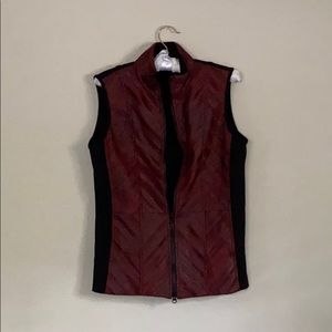 Burgundy and black vest